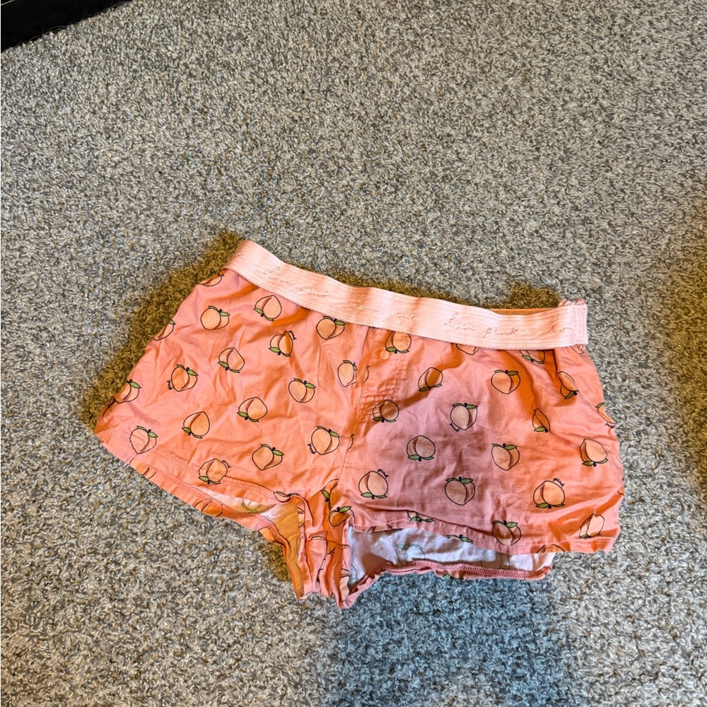PINK Victoria's Secret Peach Patterned Sleep Shorts
